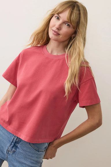 Marine Layer - Luxe Crew Tee - Baked Apple - Front