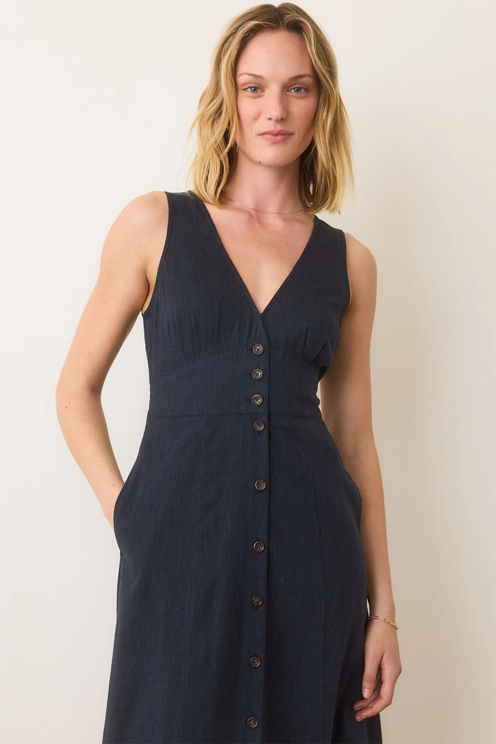 Marine Layer - Camila Maxi Dress - India Ink - Detail