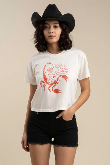 Sendero - Love Stings Crop Tee - Vintage White - Model