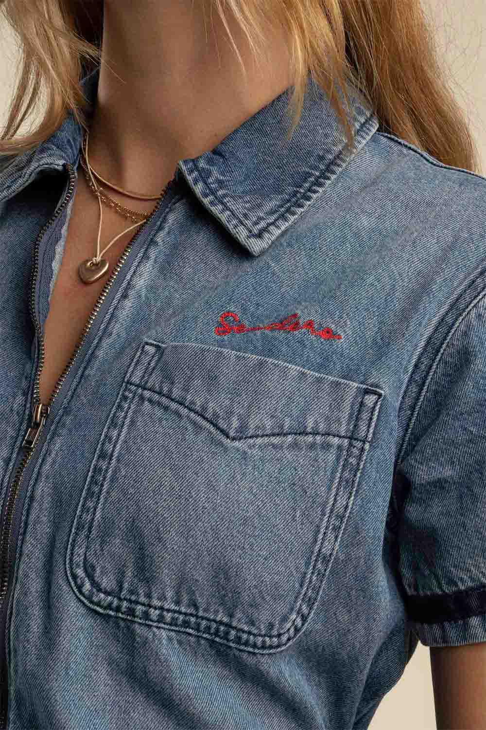 Sendero - Dolly Jumpsuit - Medium Indigo - Detail