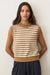 Marine Layer SAUSALITO SWEATER VEST Nutmeg Stripe Front