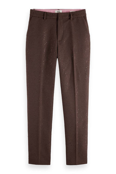 Scotch & Soda - Lowry Sequined Jacquard Pant - Coffee - Front