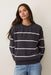 Marine Layer CLOUD 9 BIG SWEATSHIRT Black/White Stripe Front
