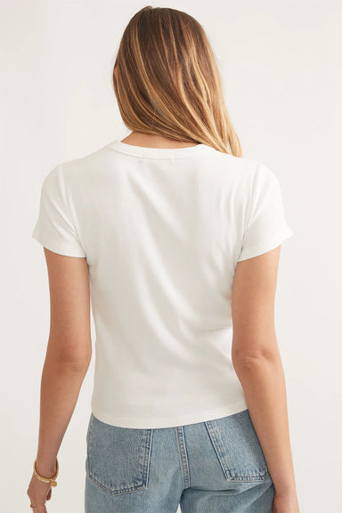 Marine Layer - Lexi Rib Sun-In Crew Tee - Antique White - Back
