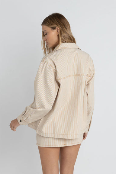 Rhythm - Willa Stripe Jacket - Sand - Back
