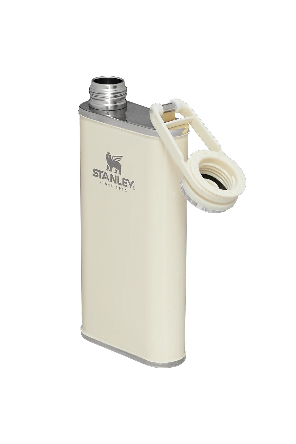 Stanley - The Easy Fill Flask - Cream Gloss - Open