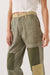 Brixton Essex Patchwork Painter Pant in Vintage Olive — Front Detail view