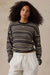 Faherty Throwback Studio Crew in Coastal Coal Stripe — Front view