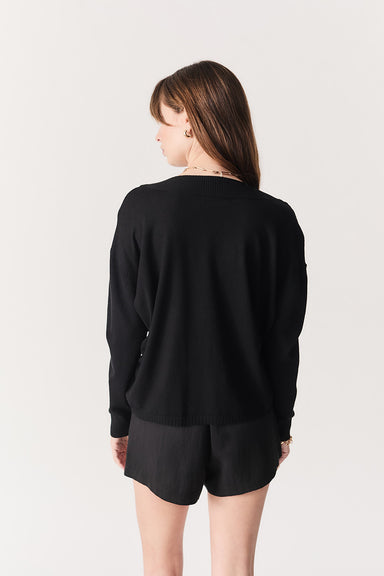 Deluc - Betula V Neck Sweater - Black - Back