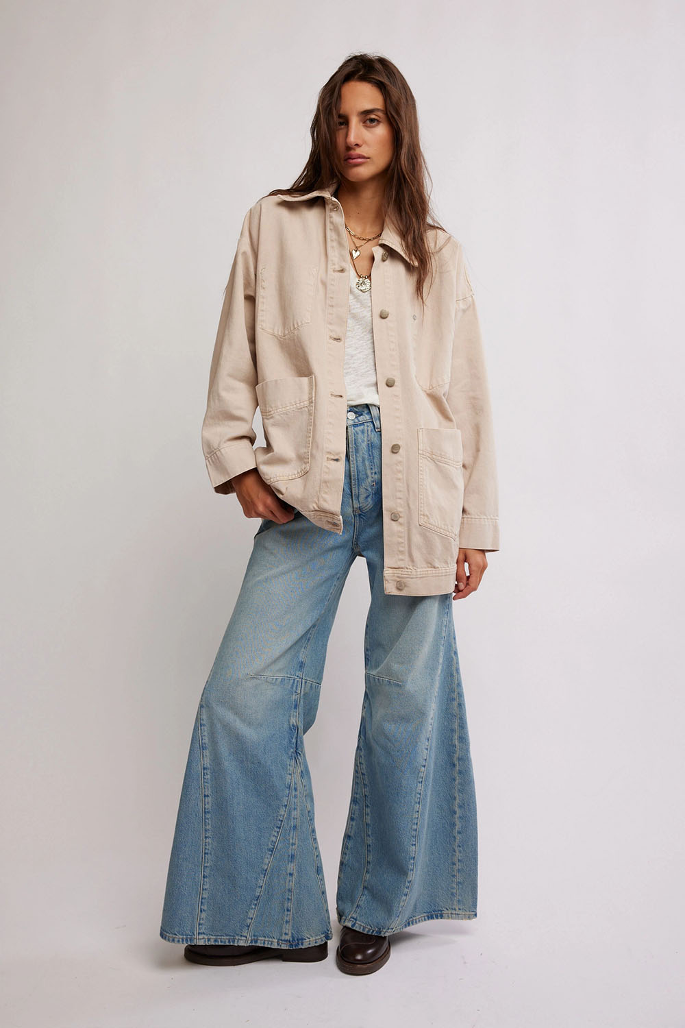 Free People - Avery Denim Jacket  - Softest Sand