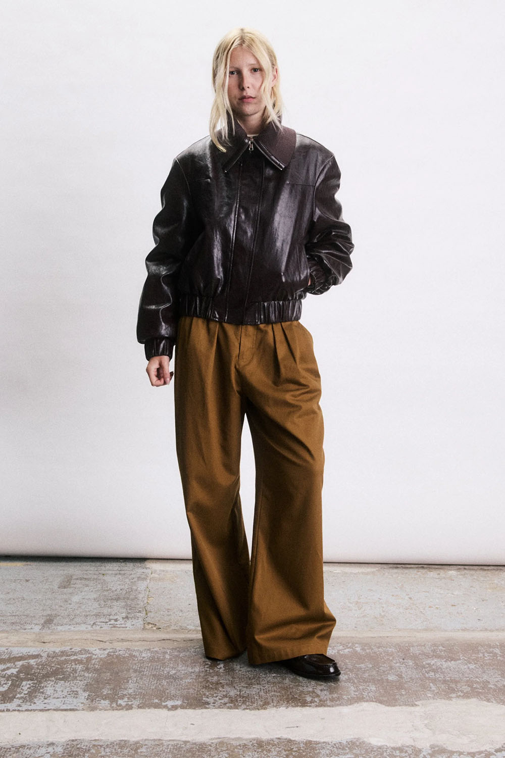 Jiji Ezra Bomber Jacket in Bordeaux — Front view