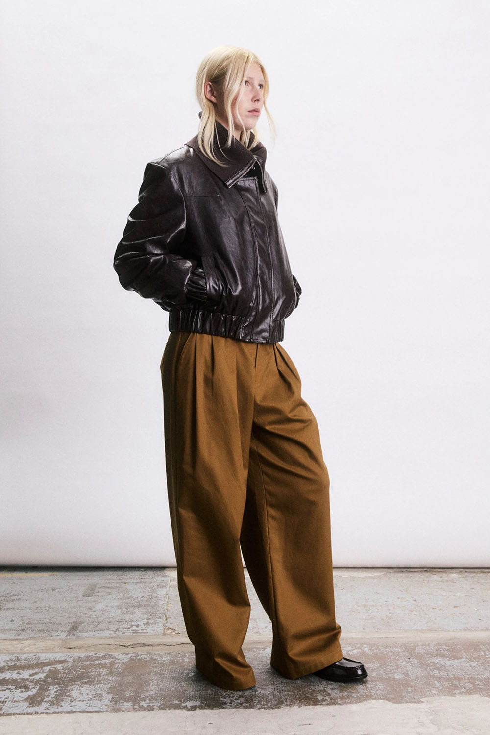 Jiji Ezra Bomber Jacket in Bordeaux — Side view