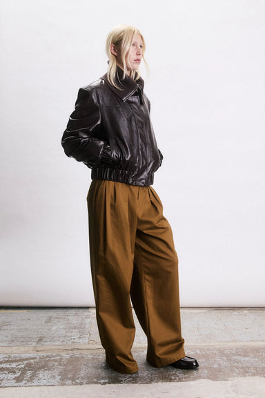 Jiji Ezra Bomber Jacket in Bordeaux — Side view