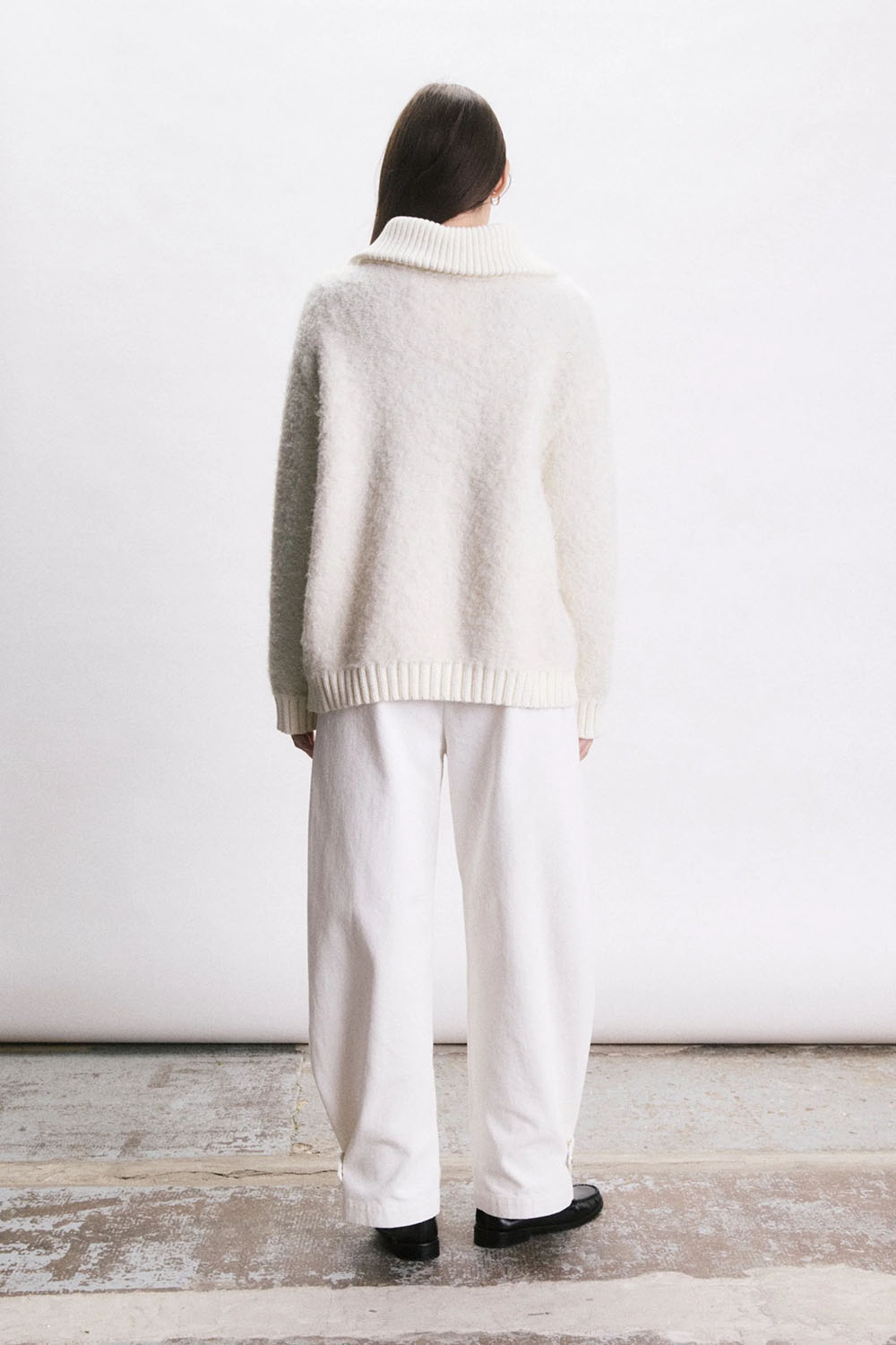 Jiji Freddie Cardigan in Creme — Back view