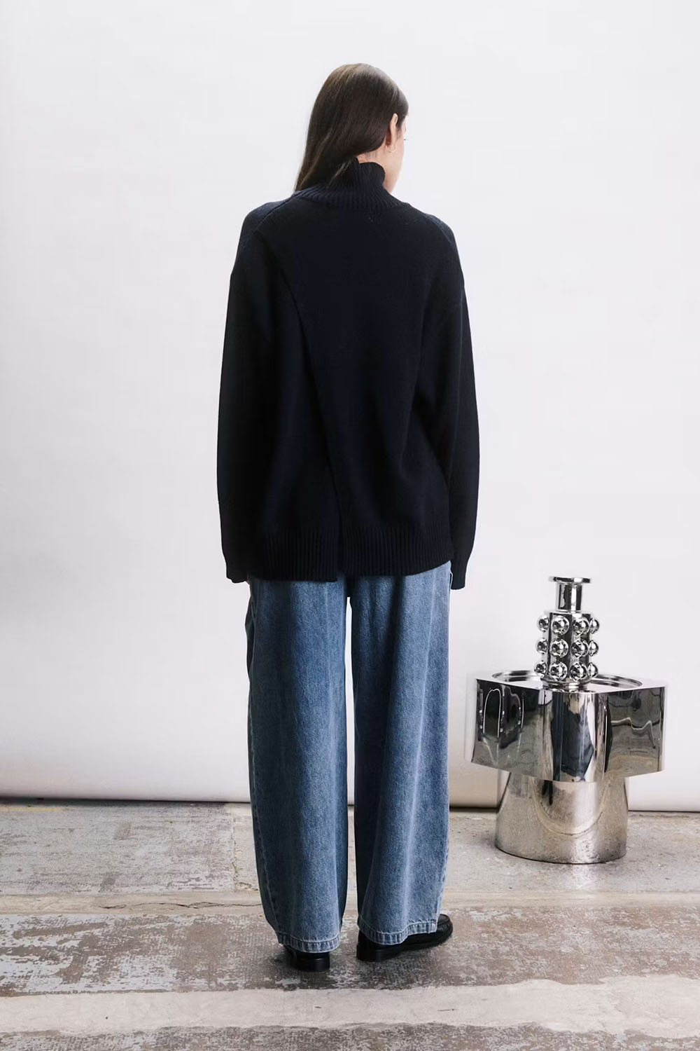 Jiji Jerry Sweater in Bleu Nuit — Back view