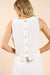 Sadie & Sage - Sugarloaf Linen Tank - White - Back