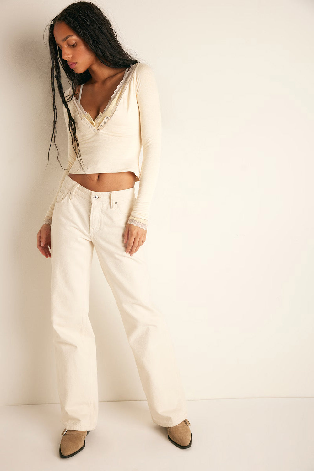 Free People - A Little Bit Layering Cami - Toasted Eggnog - Front