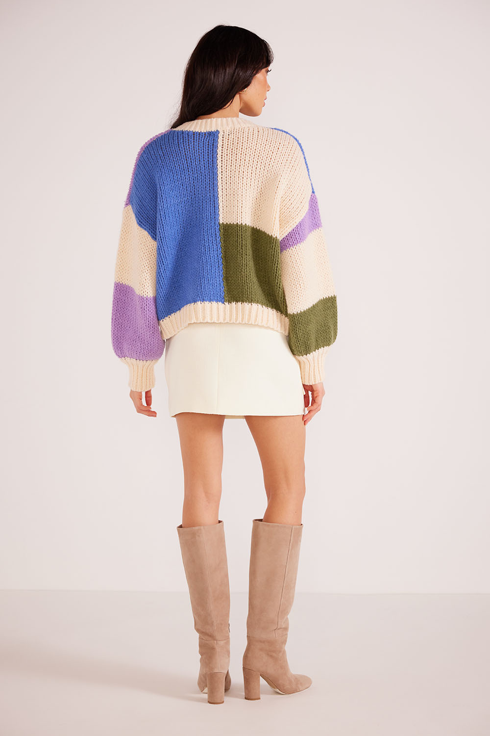 Mink Pink - Lawrence Knit Sweater - Multi Color Block - Back