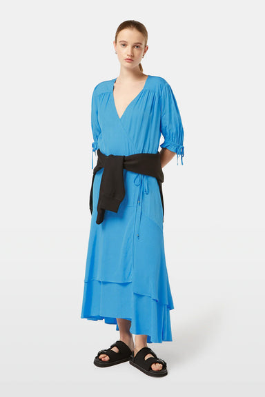 Scotch & Soda - Midi Wrap Dress - Aqua Blue - Front