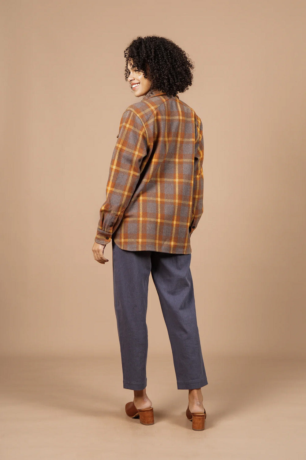 Bridge & Burn - Harlow Shirt Jacket - Sunrise Plaid - Back