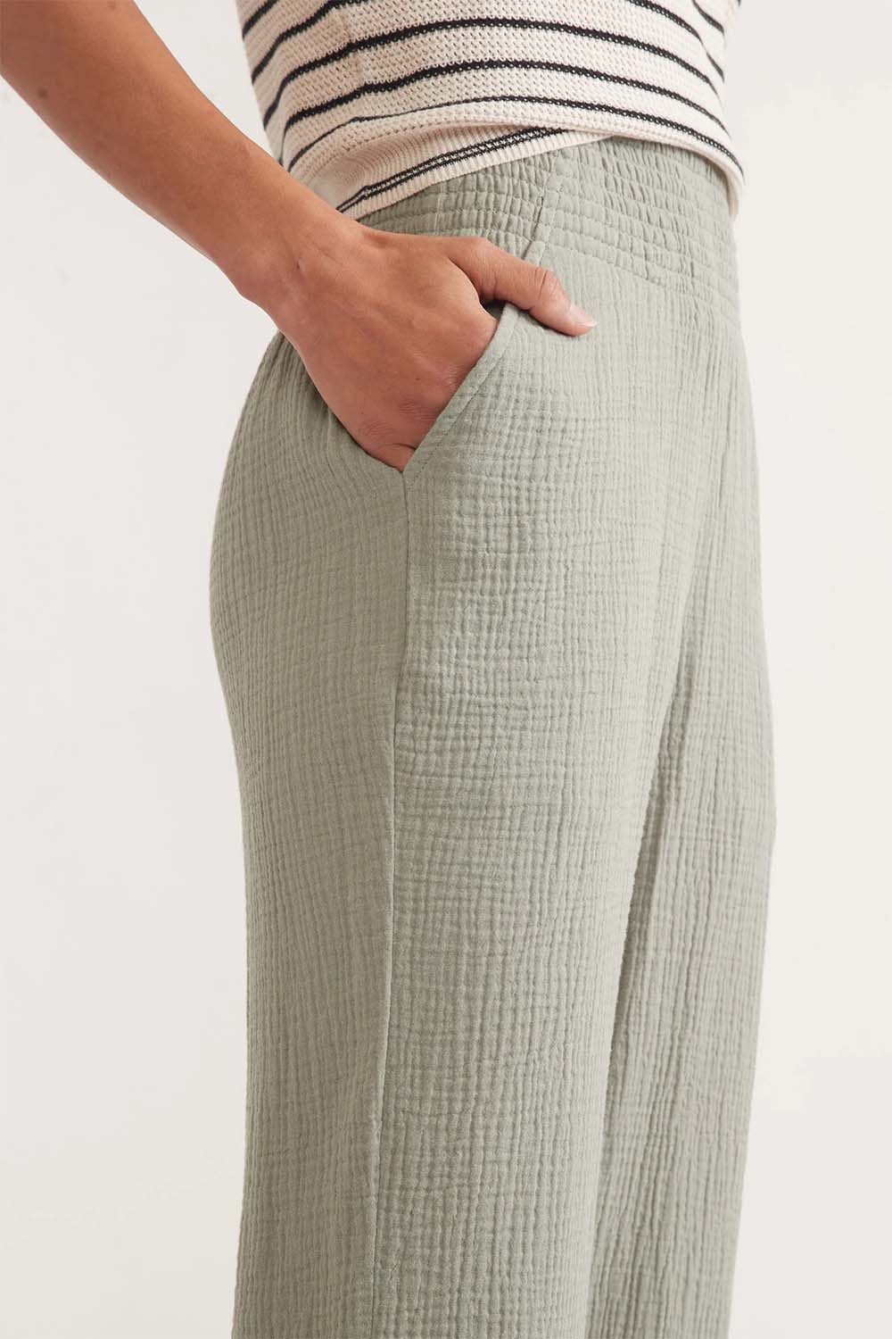 Marine Layer - Cali Double Cloth Pant - Shadow - Detail