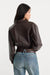 Good American The Better Than Leather Bomber in Espresso — Back view