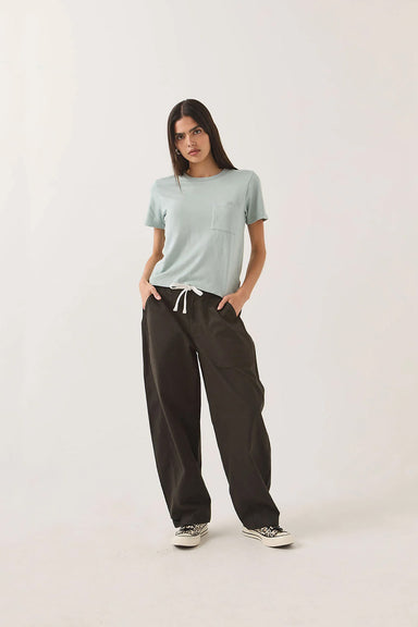 Brixton - Utility Everyday Barrel Pant - Washed Black - Front
