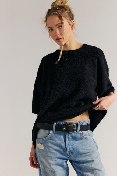 Free People - Margot Sweater Tee - Black - Front