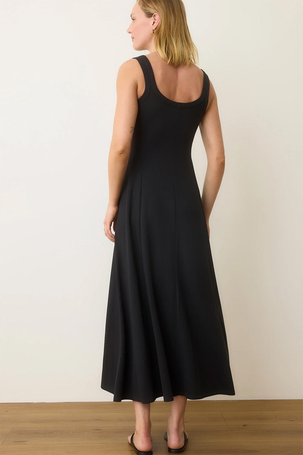 Marine Layer - Lexi Rib Sun-In Scoop Neck Dress - Black - Back