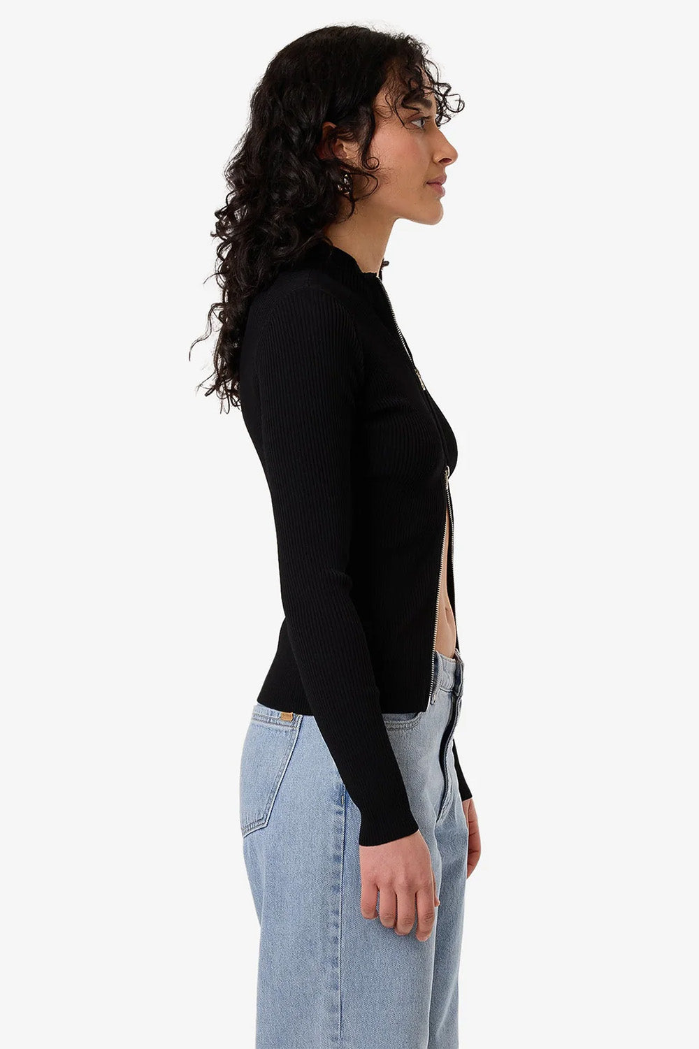Thrills - Marita Knit Cardigan - Black - Side