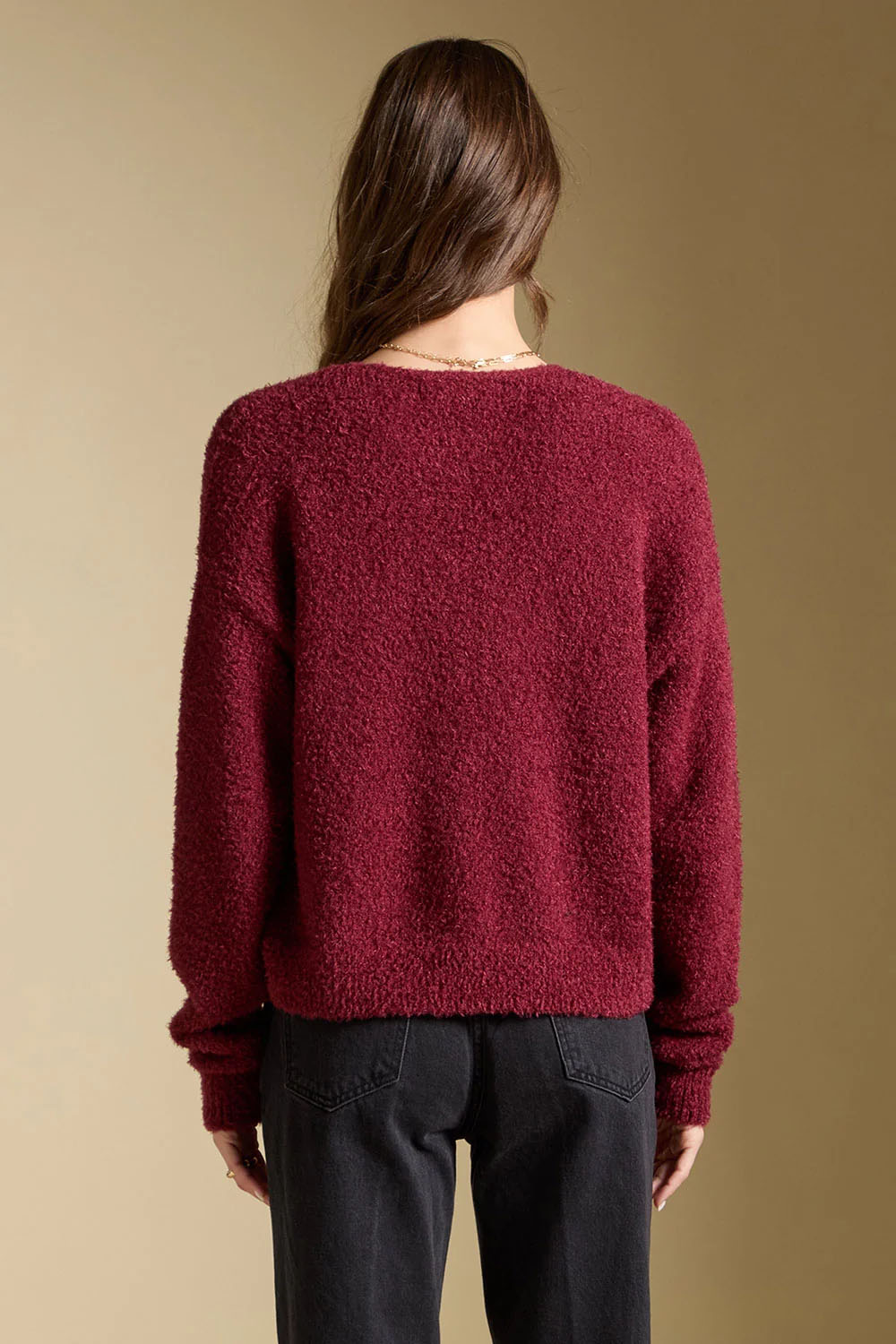 Saltwater Luxe Dovere Sweater in Merlot — Back view