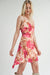 Sage the Label - Empowered Shirred Mini Dress - Fuschia Multi - Side