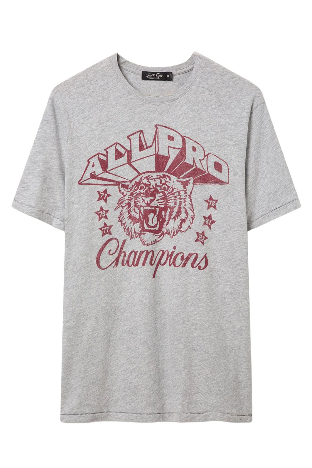 Junk Food All Pro Champions in Heather Grey — Front view