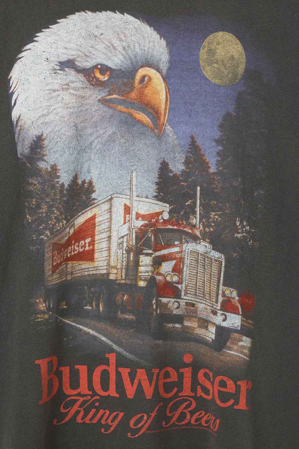 Junk Food Budweiser Semi in Vintage Black — Graphic detail view