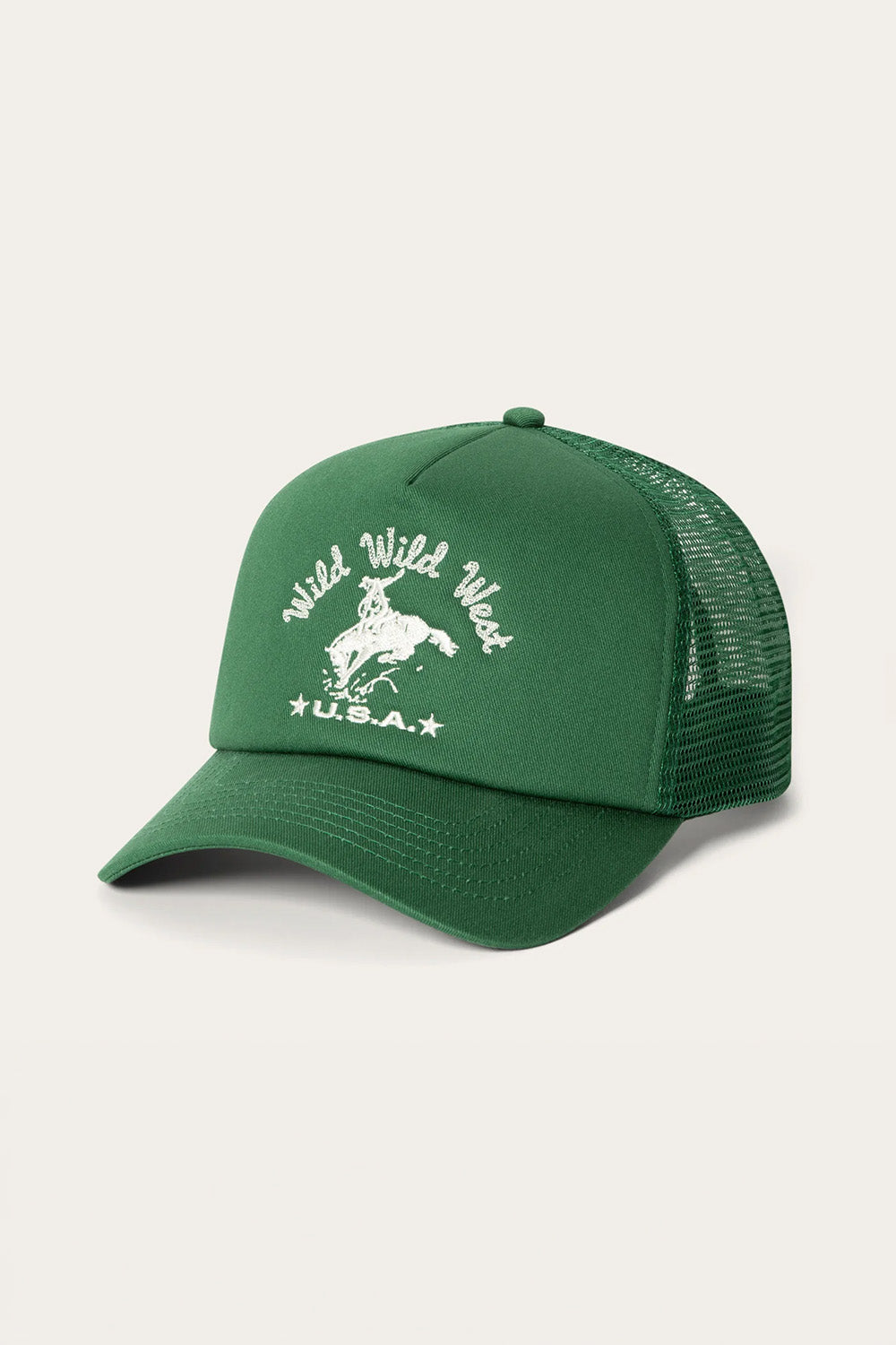 junk food wild wild west hat hunter green front