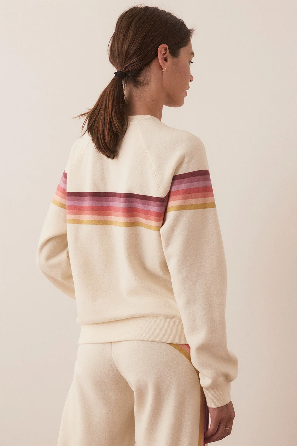 Marine Layer - Anytime Sweatshirt - Antique White Stripe - Back