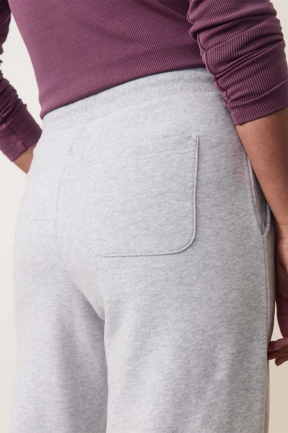 Marine Layer - Cloud 9 Wide Leg Sweatpant - Heather Grey - Back Detail