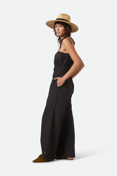 Brixton - Eden Smocked Jumpsuit - Black - Side