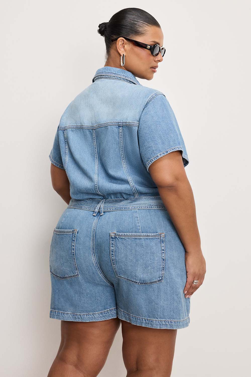 Good American - Fit For Success Jumpsuit - Indigo - Back