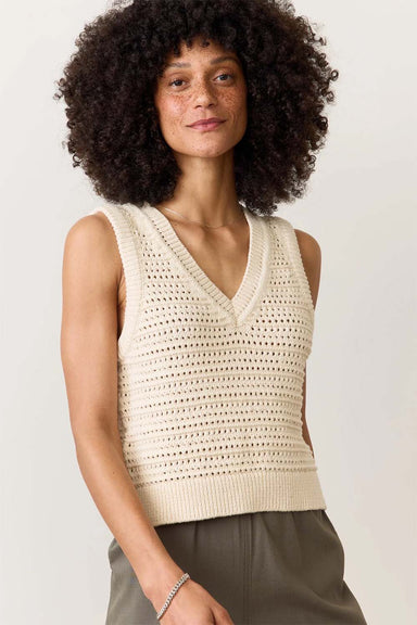 Marine Layer - Montecito Sweater Vest - Cream - Front