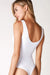 Niki Biki - Ribbed V Neck Bodysuit - White - Back