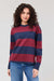 Richer Poorer - Beefy Strip Cotton Pullover - Maroon/Navy Stripe - Front