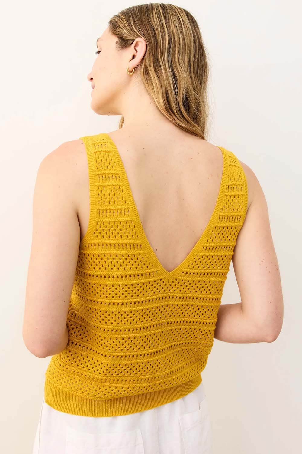 Marine Layer - Finley Sweater Tank - Oak Buff - Back