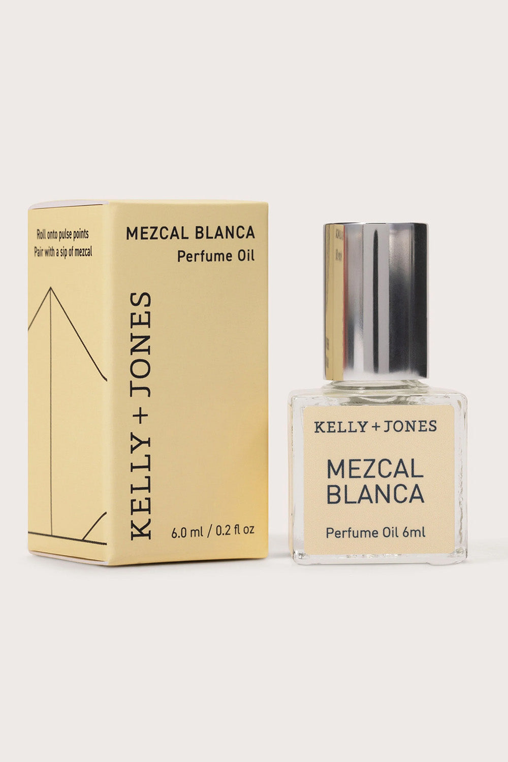 Kelly + Jones Mezcal Perfume Roll On in Blanca — Packaging view