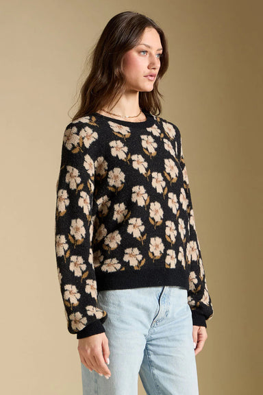 Saltwater Luxe Vincent Sweater in Black — Quarter view