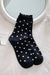 Pearl of the West - Sheer Ruffle Sock - Black/Heart