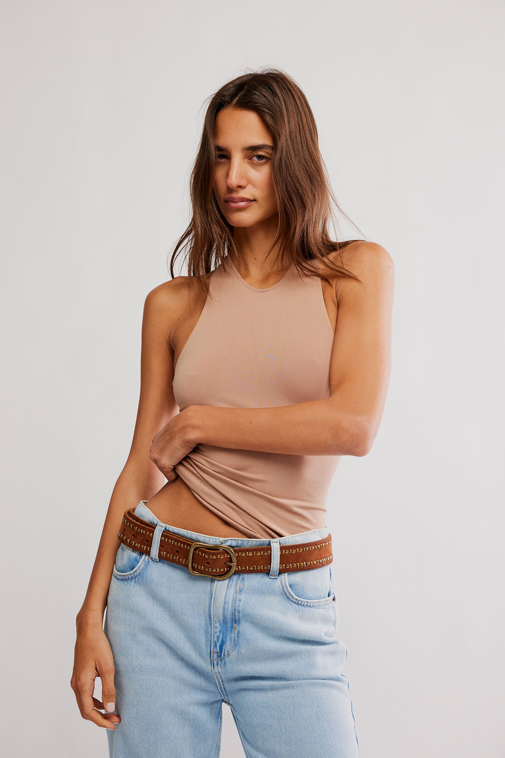 Free People - So Sleek Cami - Tawny Birch - Front