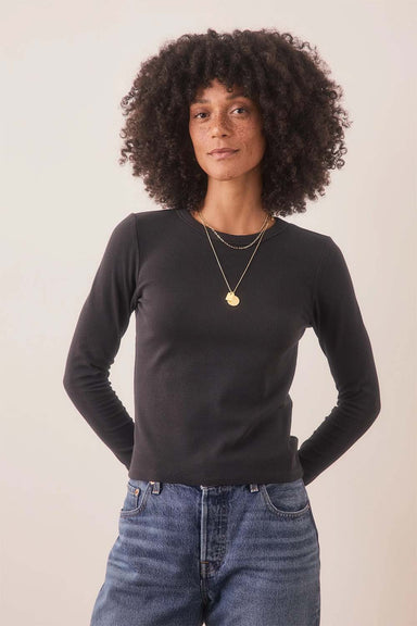 Marine Layer - Lexi Rib Sun-In LS Tee - Black - Front