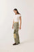 Brixton Essex Patchwork Painter Pant in Vintage Olive — Profile view
