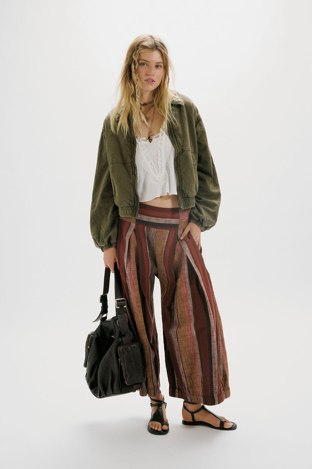 Free People - Birdie Washed Jacket - Olive Green - Front